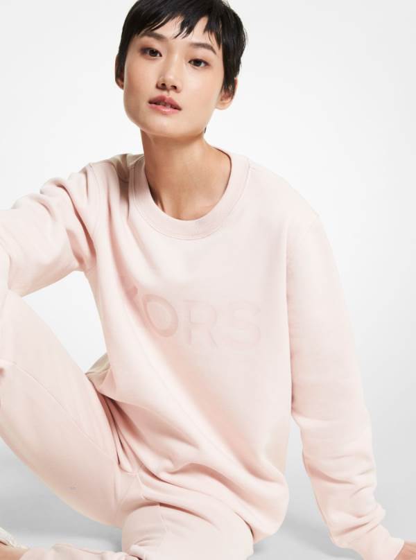 Damske Mikiny Michael Kors Logo Organic Cotton Blend Ruzove - Oblecenie Michael Kors Vypredaj | DRBNQ-2865